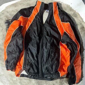 Large Black and orange sportswear windbreaker, Used Like New Condition #229